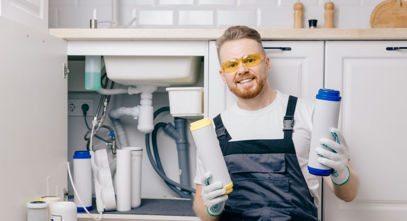 Plumber Setting Up Water Softener